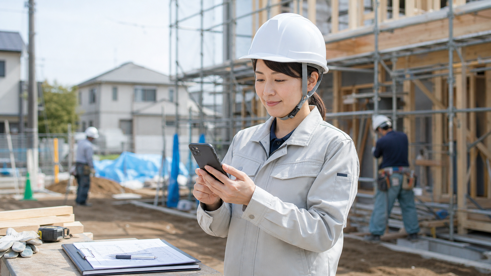 建築・点検・現場型の業務改善イメージ